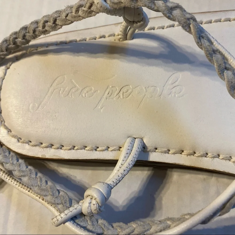 Free People Caroline Cali White Leather Boho Strappy Sandal NWT